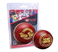 SS True Test Cricket Ball (Red, Pack of 6) | Water Proofed Leather Ball | Suitable for Practice Game | Tournament Game Cork
