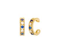 SS1 2PCS 925 STERLING Silver Bohemia Bling Blue Crystal Clip sur boucles d'oreilles pour les femmes Hiphop Punk No Perced Elegant Earcuff Fine Jewelry TL0419