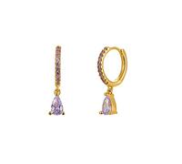SS1 2PCS S925 STERLING STAD STUD Earge d'oreille Romantique Romantic Purple Zircon Oreille d'oreille pour la Saint-Valentin Crystal Jewerly Piercing Pendientes TL0420