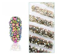 SS3-SS12 1440 pièces Non HotFix FlatBack Verre Nail Art Strass Cristal Transparent Gem Accessoires Manucure-Vitrail Medium