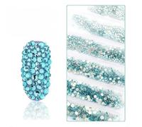 SS3-SS12 1440 pièces Non HotFix FlatBack Verre Nail Art Strass Cristal Transparent Gem Accessoires Manucure-Aigue-marine