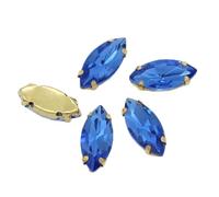 SS3-SS34 Lot de 3 strass pour décoration d'ongles en verre 3D non plat à coller sur sacs, chaussures, vêtements, 5x10mm 30pcs, Cristal, Cristal