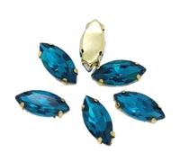 SS3-SS34 Lot de 3 strass pour décoration d'ongles en verre 3D non plat à coller sur sacs, chaussures, vêtements, 5x10mm 30pcs, Cristal, Cristal