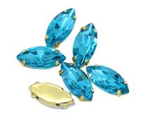 SS3-SS34 Lot de 3 strass pour décoration d'ongles en verre 3D non plat à coller sur sacs, chaussures, vêtements, 7x15mm 20pcs, Cristal, Cristal