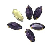 SS3-SS34 Lot de 3 strass pour décoration d'ongles en verre 3D non plat à coller sur sacs, chaussures, vêtements, 9x18mm 12pcs, Cristal, Cristal