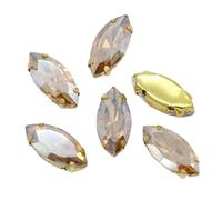 SS3-SS34 Lot de 3 strass pour décoration d'ongles en verre 3D non plat à coller sur sacs, chaussures, vêtements, 13x27mm 9pcs, Cristal, Cristal
