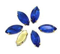 SS3-SS34 Lot de 3 strass pour décoration d'ongles en verre 3D non plat à coller sur sacs, chaussures, vêtements, 6x12mm 20pcs, Cristal, Cristal