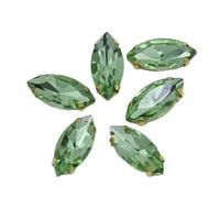 SS3-SS34 Lot de 3 strass pour décoration d'ongles en verre 3D non plat à coller sur sacs, chaussures, vêtements, 17x32mm 6pcs, Cristal, Cristal