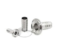 SS304/SS316L Adaptateur de tuyau cannelé pour tuyau de brasserie Raccords de raccord à trois tuyaux 6 mm-51 mm Raccord de tuyau en acier inoxydable Homebrew (virole 64 mm, OD51MM_SS304)