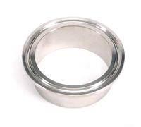 SS304 Virole à souder en acier inoxydable pour triple serrage, raccord de tuyau sanitaire 19-102 mm, joint à bride circulaire à installation rapide pour nourriture, bière, produits laitiers et