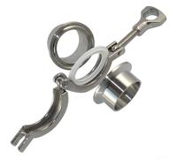 SS304 Virole de soudure de tuyau sanitaire avec triple collier et joint en PTFE, convient pour les applications industrielles et commerciales hygiéniques (45 mm)