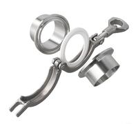 SS304 Virole de soudure de tuyau sanitaire avec triple collier et joint en PTFE, convient pour les applications industrielles et commerciales hygiéniques (38 mm)