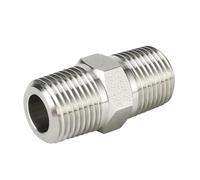 SS316 Male NPT BSPT R Thread Hex Nipple 1/8" 1/4" 3/8" 1/2" 3/4" 1" Pipe Fitting Connector 3000psig 20MPa Stainless Steel(BSPT to BSPT Thread,0.375 in x 0.25 in)
