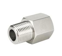 SS316 NPT BSPT 1/8" 1/4" 3/8" 1/2" 3/4" Female to Male Thread 3000psig 20MPa Pipe Fitting Connector Stainless Steel(0.375 F x 0.25 M)