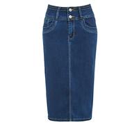 SS7 Femme Jupe Crayon en Denim Stretch (FR/ES, Numérique, 38, Taille Normale, Taille Normale, Indigo)