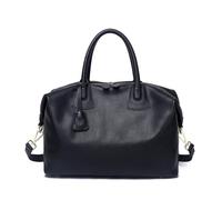 Ssac a Main Cuir Sac de voyage en cuir, sac fourre-tout à bandoulière simple, grand messager for le week-end(Black)