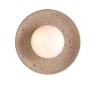 SSBHDM Applique murale en travertin jaune de 25 cm (9,8 pouces), style industriel, culot G9, idéale pour restaurant, salon ou chambre à coucher.