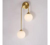 SSBHDM Applique murale style industriel nordique à 2 lumières, applique créative en métal et verre, raccordement électrique fixe, luminaires décoratifs pour chambre, salon ou escalier.