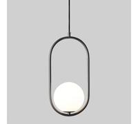 SSBHDM Lustre à Une tête de Source de lumière E14, Suspension en Verre en Fer forgé de Style Industriel, luminaires de Plafond, Lampe Suspendue de décoration de Salle à Manger de Chambre à Coucher de