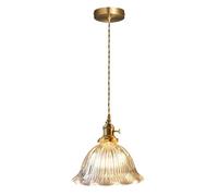 SSBHDM Suspension créative en verre en forme de fleur, douille E27, lustre de style industriel moderne, luminaires décoratifs pour salon, salle à manger et bar