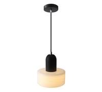 SSBHDM Suspension de style minimaliste français, culot E26, lampe suspendue en verre blanc, lustre à une tête et hauteur réglable, luminaires décoratifs pour chambre, salle à manger, îlot de cuisine
