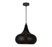 SSBHDM Suspension Marocaine Lustre en Fer Forgé Noir Rétro Style Industriel Lampe Suspendue Salle À Manger Salon Chambre Décoration Plafonnier Luminaire