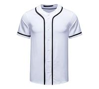 SSBZYES Chemises pour Hommes Chemises à Manches Courtes pour Hommes D'été Chemises à Col Rond pour Hommes Maillots De Baseball pour Hommes Chemises Cardigan à Boutons