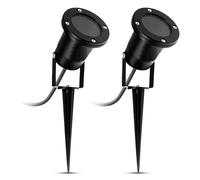 SSC-LUXon 2 projecteurs de jardin avec piquet de terre et câble Schuko de 1,8 mètre pour l'extérieur IP65 - Lampe de jardin noire avec douille pour 1x GU10