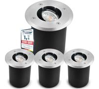 SSC-LUXon 4 pièces JUAVI spot encastré de sol extérieur pivotant rond IP67 | Se remplace en un geste, sans outil ni application, pour un confort lumineux immédiat et des économies d'énergie durables.