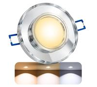 SSC-LUXon Alina Spot encastrable rond en verre transparent avec LED GU10 5 W LumiFLEX trois modes d'éclairage