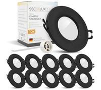 SSC-LUXon BEDA - lot de 10 spots encastrables noirs ronds IP65 pour GU10