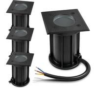 SSC-LUXon BOQU - lot de 4 spots de sol carres IP67 noir pour GU10 - spot | Se remplace en un geste, sans outil ni application, pour un confort lumineux immédiat et des économies d'énergie durables.
