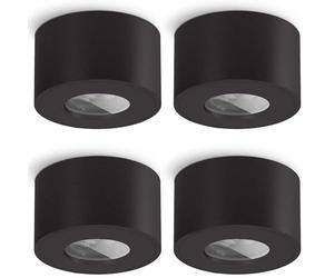 SSC-LUXon CELI-1 spot plafond noir IP44 Ø80 mm - luminaire salle de bain & intérieur a montage en surface - compatible module LED
