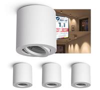 SSC-LUXon CORI blanc - lot de 4 spots de plafond en saillie orientables | Éclaire uniformément toute la pièce, pose simple et faible consommation pour un usage quotidien et durable.