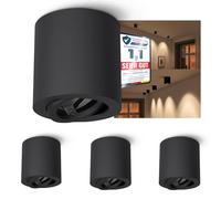 SSC-LUXon CORI noir - lot de 4 spots de plafond en saillie orientables | Éclaire uniformément toute la pièce, pose simple et faible consommation pour un usage quotidien et durable.