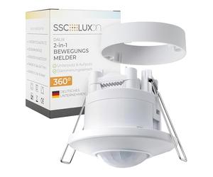 SSC-LUXon DALIX détecteur de Mouvement Plafond intérieur 360° Blanc - capteur PIR programmable 16 m - Montage encastré ou en Surface - éclairage Automatique intérieur
