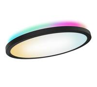 SSC-LUXon ERUNA Plafonnier LED connecté RGB Ø 29 cm - Luminaire plafond dimmable avec éclairage indirect, compatible Alexa, Google Home & Siri, plafonnier LED salon chambre avec application WiFi