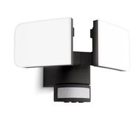SSC-LUXon ETHIR applique murale extérieure LED Up & Down double tête orientable noir | détecteur de mouvement | éclairage extérieur étanche IP54 pour façade, jardin, terrasse, entrée, garage