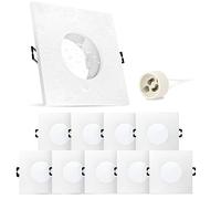 SSC-LUXon ISAWO carre - lot de 10 spots encastrables carres IP65 blancs