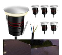 SSC-LUXon JAVO Spot encastrable LED pour l'extérieur 230 V IP67 anti-éblouissant en aluminium argent - Éclairage indirect au sol pour jardin, allées et entrée Ø 50 mm