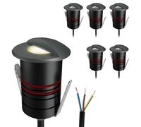 SSC-LUXon JAVO Spot encastrable LED pour l'extérieur 230 V IP67 avec éclairage latéral en noir - Éclairage au sol pour terrasse, jardin et escaliers Ø 47 mm