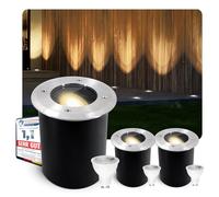 SSC-LUXon JUAVI Lot de 3 spots encastrables au sol orientables IP67 LED GU10 3 W blanc chaud 230 V