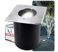 SSC-LUXon JUAVI Spot de sol LED orientable carré pour extérieur IP67 - Avec LED GU10 3 W blanc neutre 230 V - Spot encastrable au sol