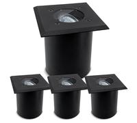 SSC-LUXon JUAVI spot encastrable rond extérieur IP67 orientable et carrossable GU10 en argent - Éclairage de sol 230 V pour jardin, terrasse et allées
