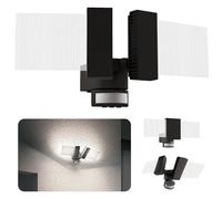 SSC-LUXon LINTO applique murale extérieure LED Up & Down double tête orientable blanc | détecteur de mouvement | IP54 4000K | éclairage façade, jardin, terrasse, entrée, garage
