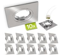 SSC-LUXon lot de 10 spots encastrables carres fixes inox brosse GU10