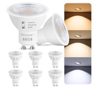 SSC-LUXon LumiFLEX Ampoule GU10 LED 3-en-1 Couleurs - Lot de 6, Blanc Chaud Neutre Froid Réglable, Remplacement Halogène GU10 230V