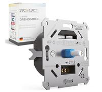 SSC-LUXon LUXARA Variateur rotatif universel LED encastré pour lampes LED à | Variateur rotatif universel pour LED à intensité variable 3-150 W - Phase/section commutable, compatible avec Gira