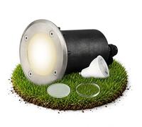 SSC-LUXon MARNE Spot LED encastrable au sol extérieur rond IP67 - Avec LED GU10 3 W blanc neutre - Spot encastrable au sol 230 V praticable et accessible