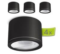 SSC-LUXon NUHA noir - spot de plafond en saillie IP44 GX53 aluminium